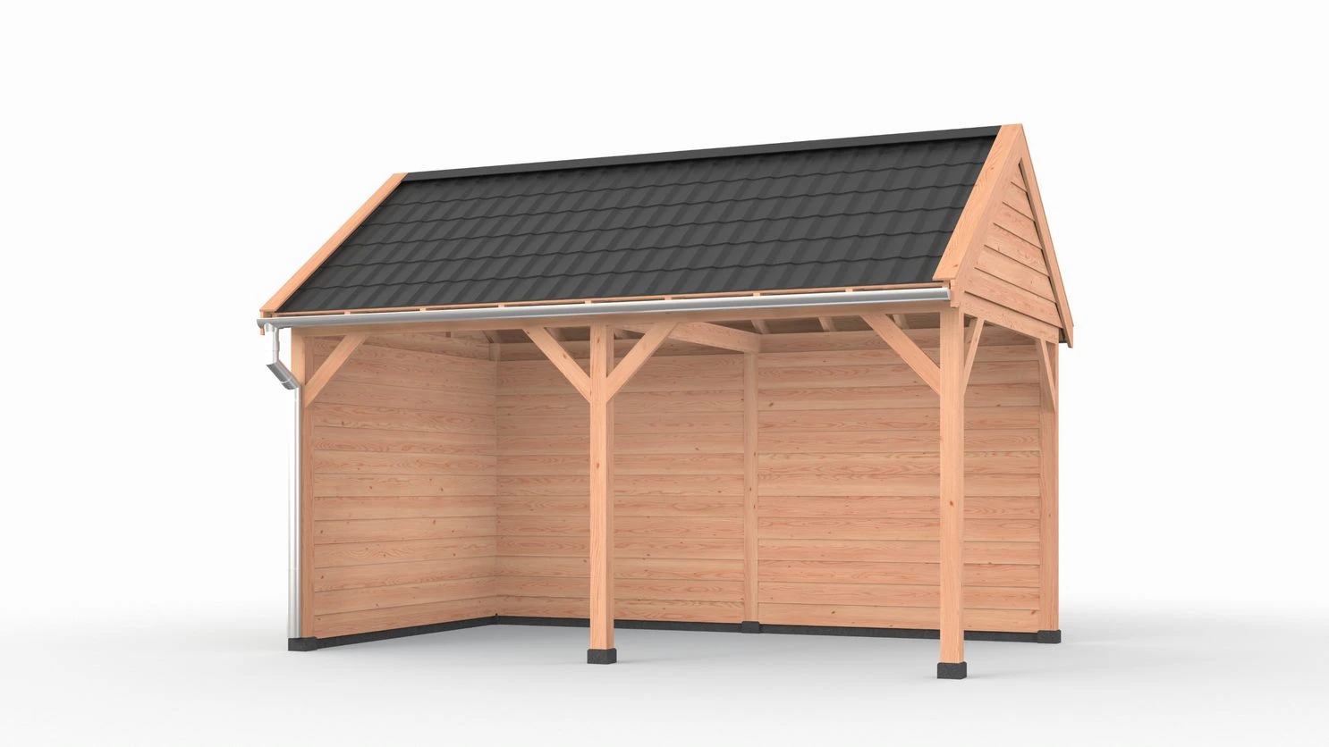 Douglas DIY overkapping, 500 x 300, met achterwand en zijwand, Westwood - Afbeelding 1